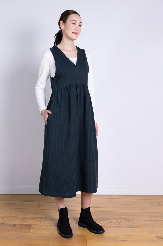 Organic Cotton Pinnafore Dress - Midnight | Nomads