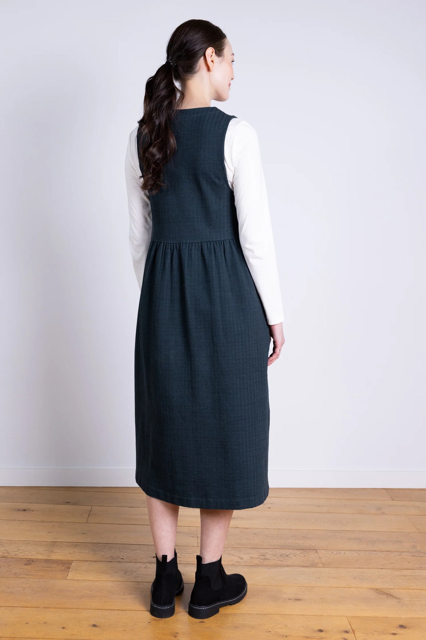 Organic Cotton Pinnafore Dress - Midnight | Nomads