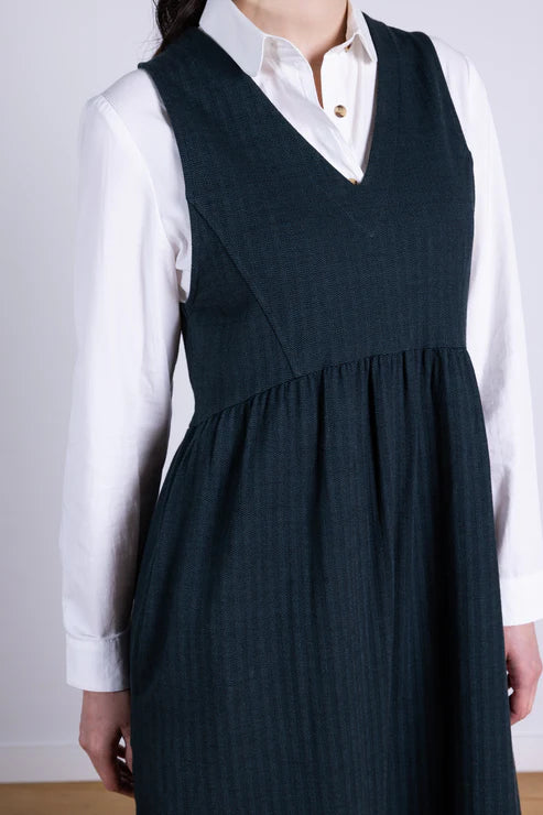 Organic Cotton Pinnafore Dress - Midnight | Nomads