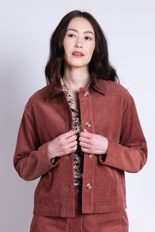 Chunky Cord Cotton Jacket - Rose | Nomads