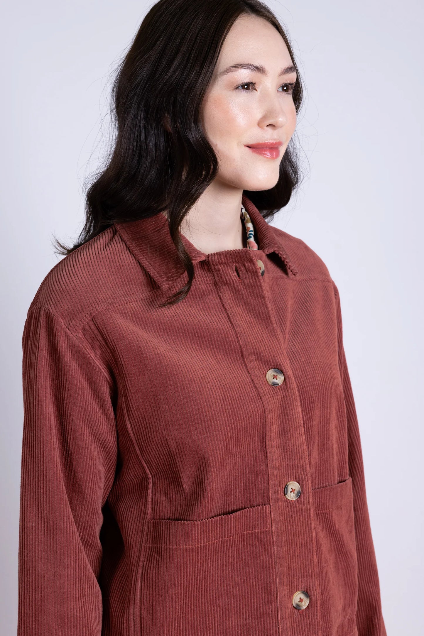 Chunky Cord Cotton Jacket - Rose | Nomads