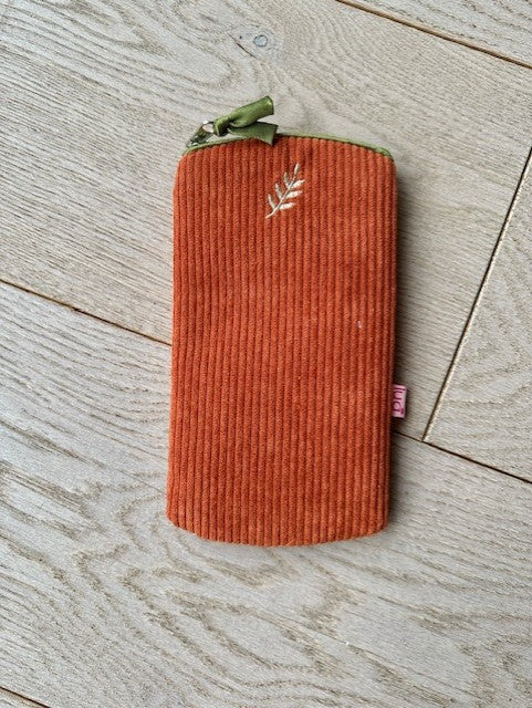 Corduroy Glasses Purse - Orange | Lua Gifts