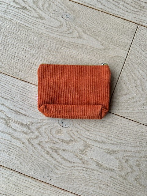 Corduroy 2 Zip Purse - Orange | Lua Gifts
