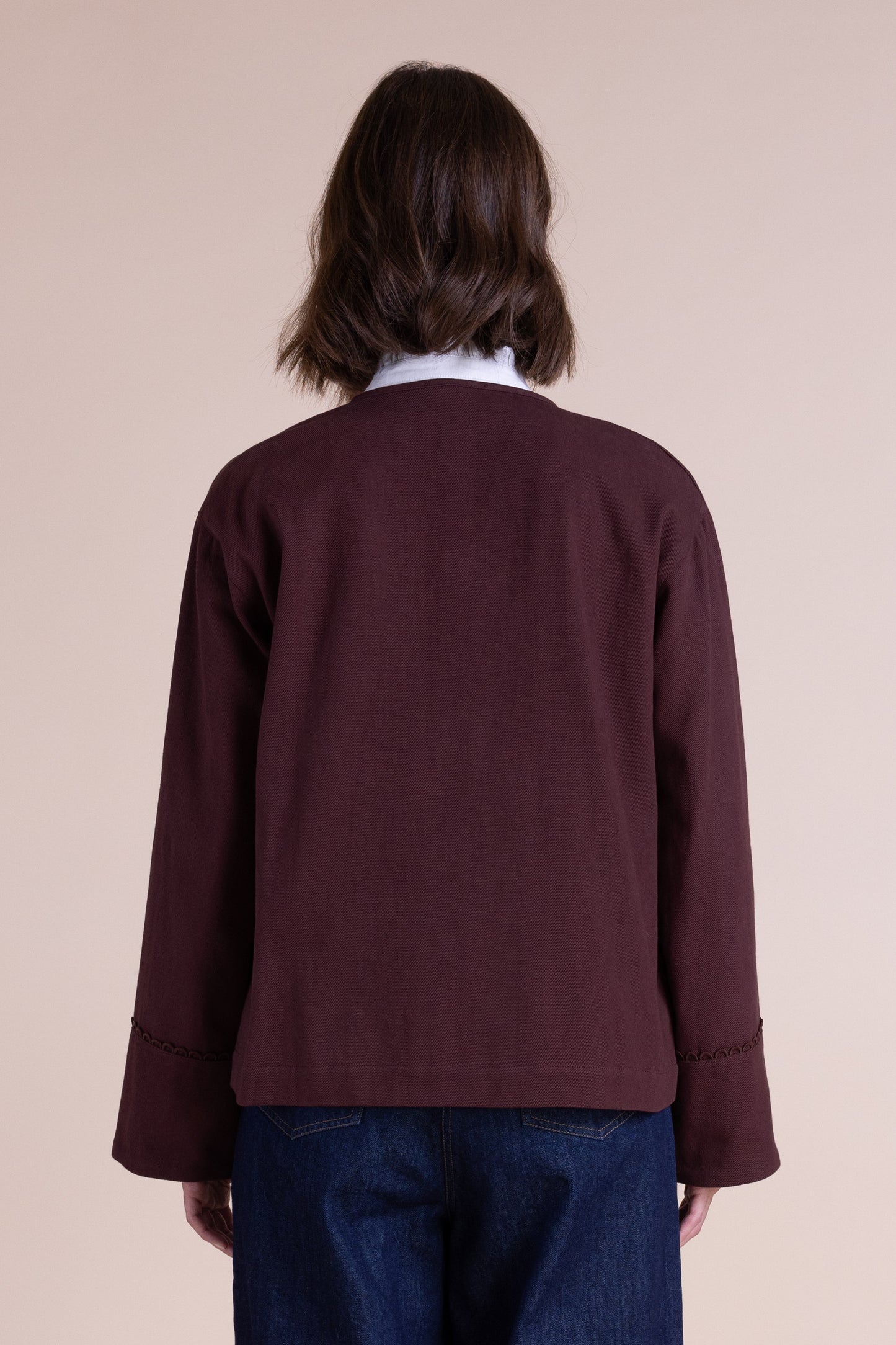Burgundy Cotton Drill Jackiet | Saige by Nomads
