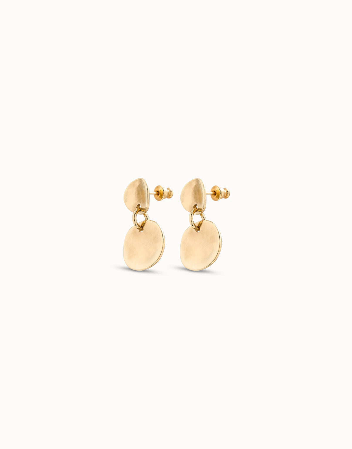 UNOde50 Gold Circle Drop Earrings – PEN0055