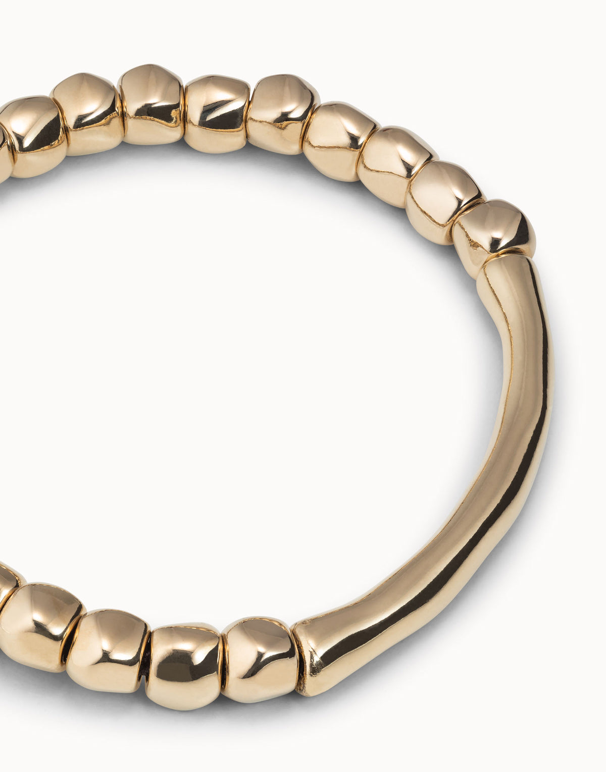 UNOde50 Gold Beaded Stretch Bracelet with Tubular Piece – PUL1208