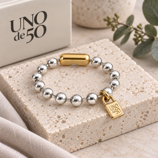 UNOde50 Beaded Bracelet with Padlock – PUL1215