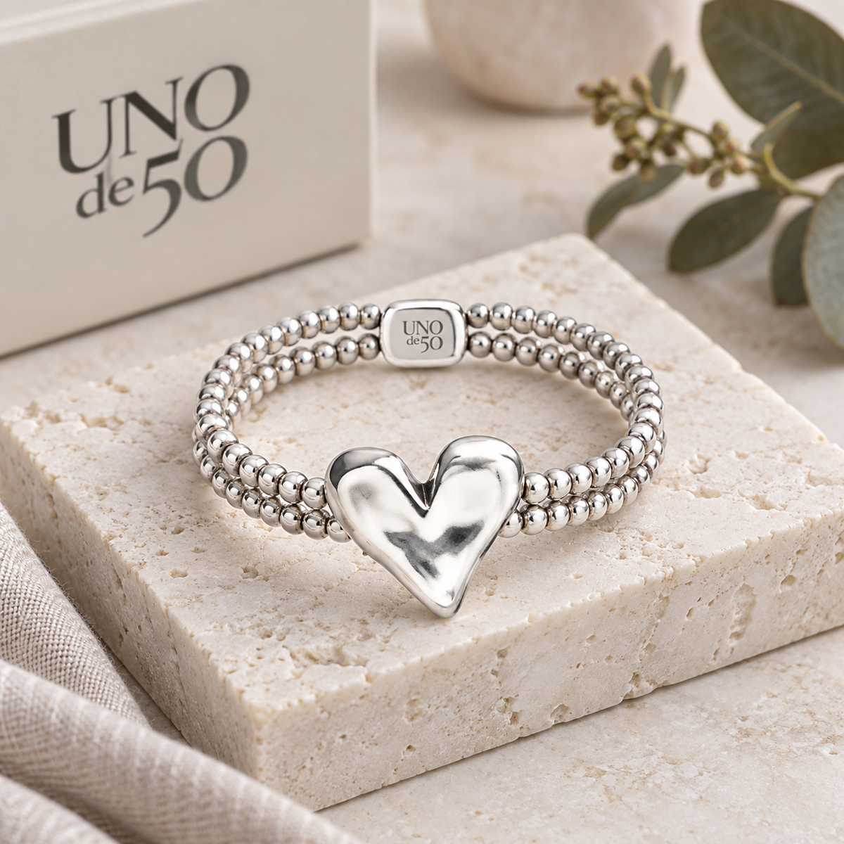 UNOde50 Double Elastic Bracelet with Heart – PUL2637
