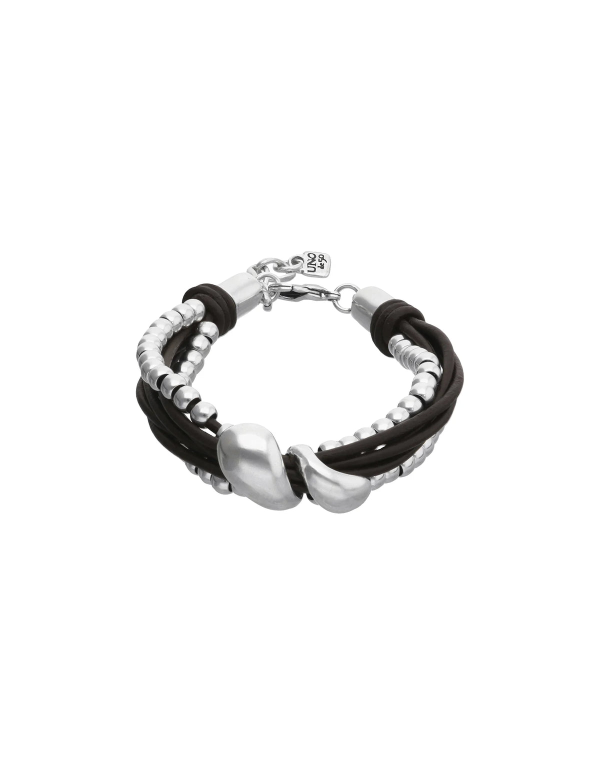 UNOde50 Anima Leather Bracelet – Silver | PUL2666
