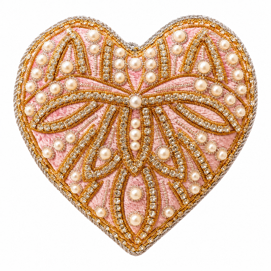 Pale Pink Crystal & Pearl Heart Hanging Decoration – Tinker Tailor London