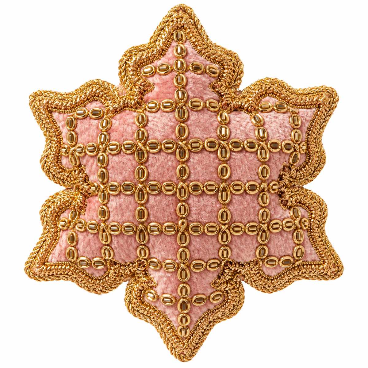 Pink & Gold Embroidered Snowflake Christmas Decoration – Tinker Tailor London