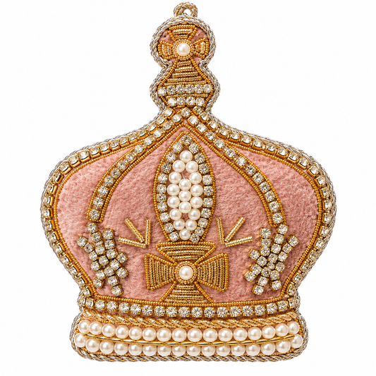Pale Pink Crystal & Pearl Crown Hanging Decoration – Tinker Tailor London