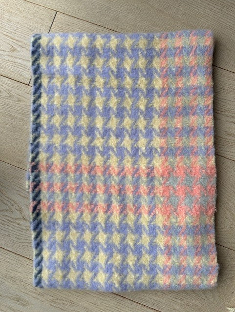 Pale Pink/Blue Houndstooth Winter Scarf | Lisa Angel