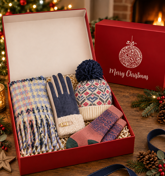 Pink & Navy Winter Walk Christmas Gift Box