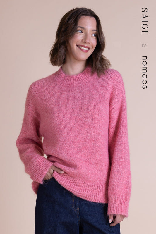 Pink Crew Neck Jumper | Saige by Nomads