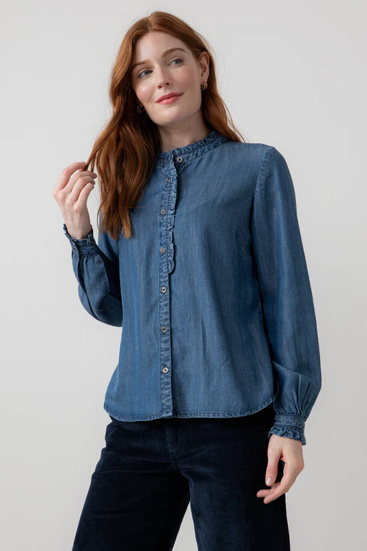 Blue Frill Blouse - Rachel - Lily & Me