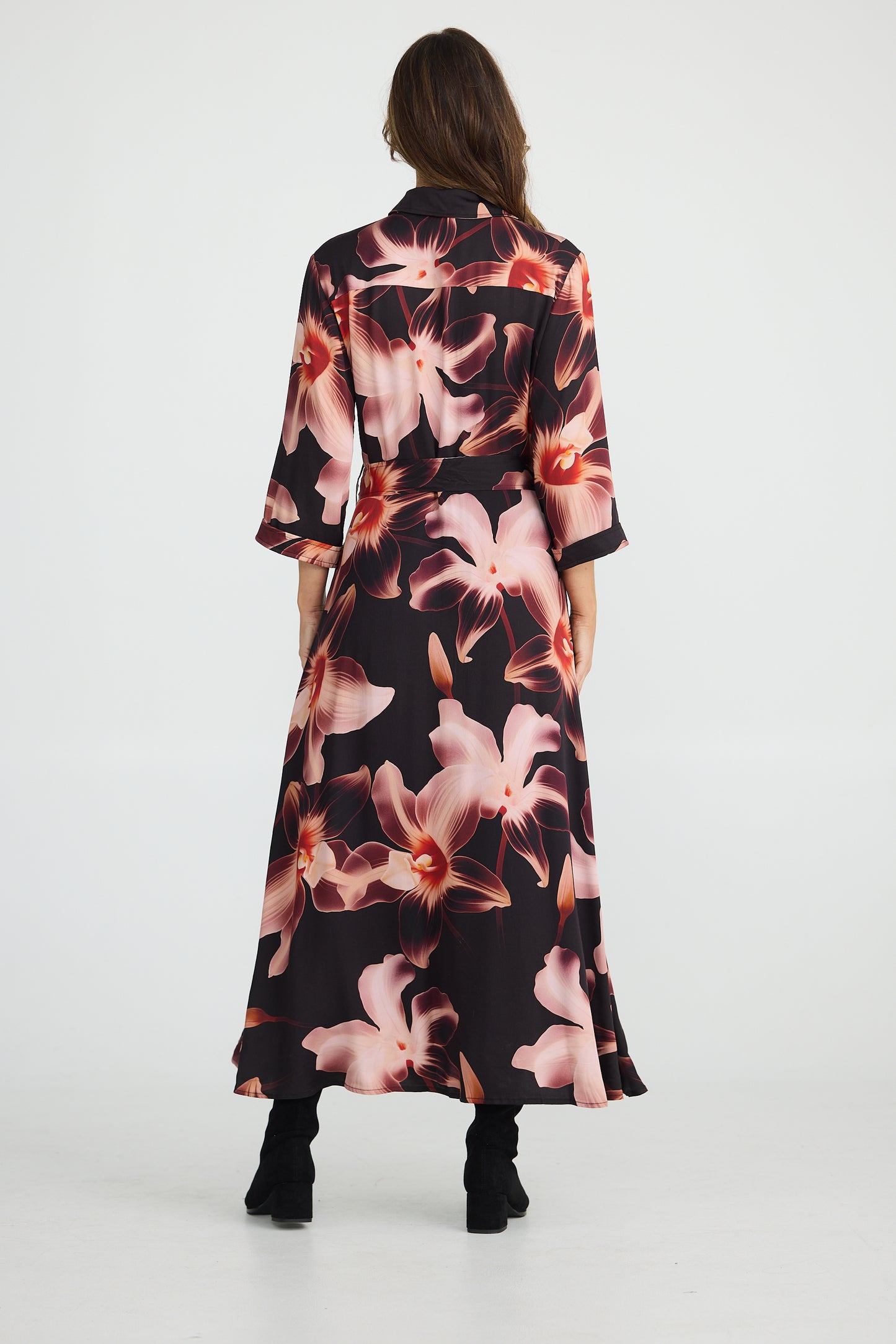 Rossellini 3/4 Sleeve Shirt Dress - Night Orchid | Brave & True