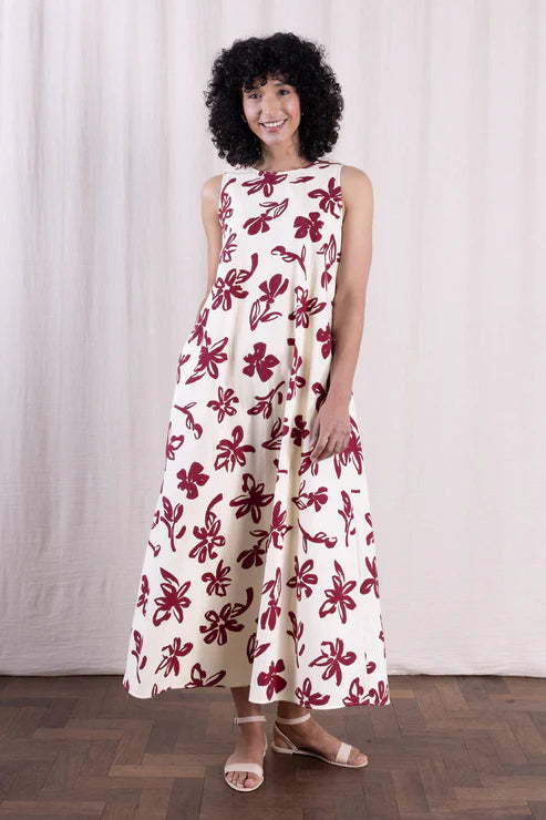 Rosewood Cotton Poplin Dress | Nomads ZN2187RSW