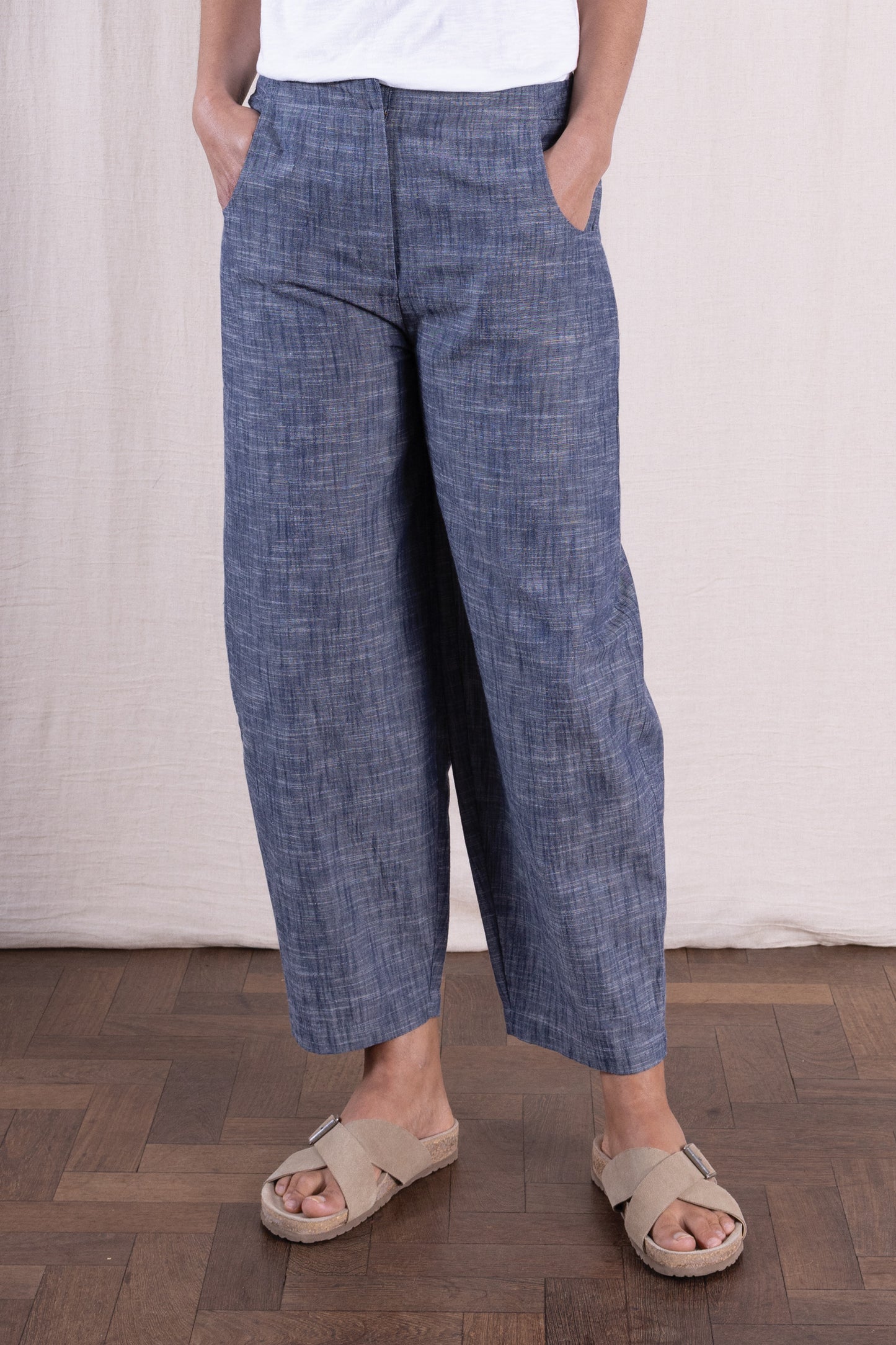 Chambray Barrel Leg Trousers | Nomads CC1109CBY