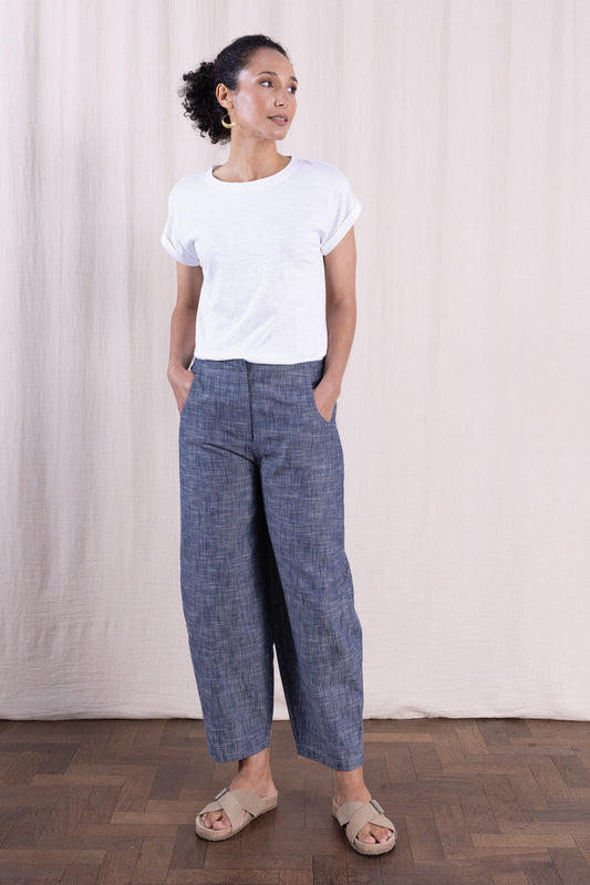 Chambray Barrel Leg Trousers | Nomads CC1109CBY
