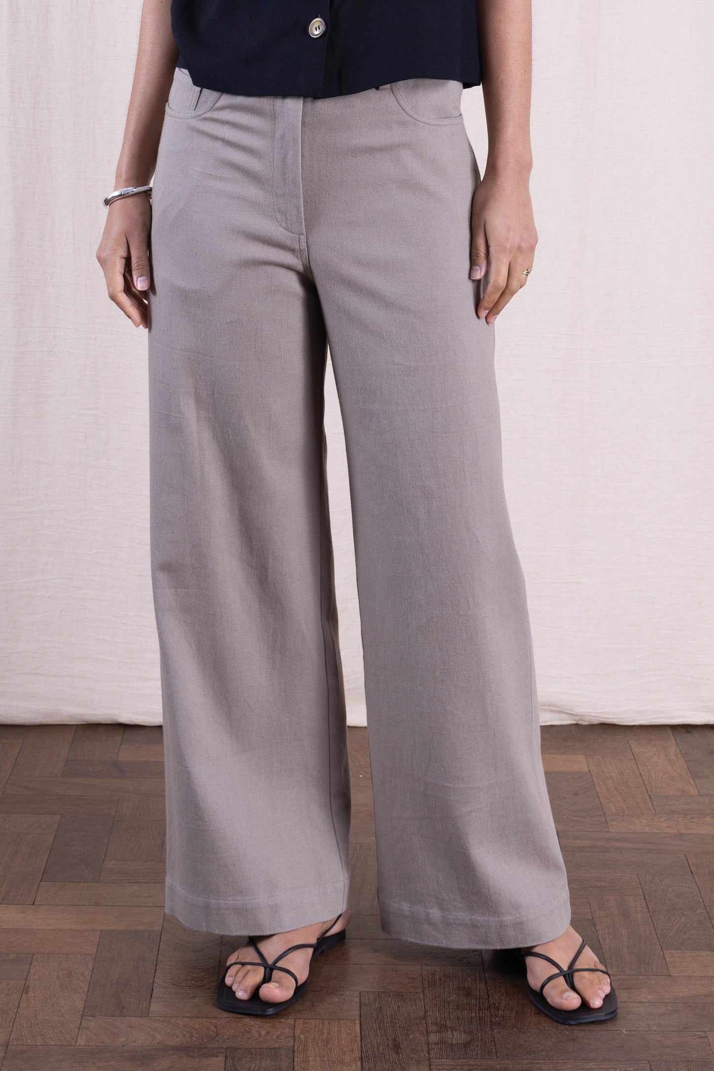 Agate Cotton Drill Wide Leg Jeans | Nomads CD1118AGT