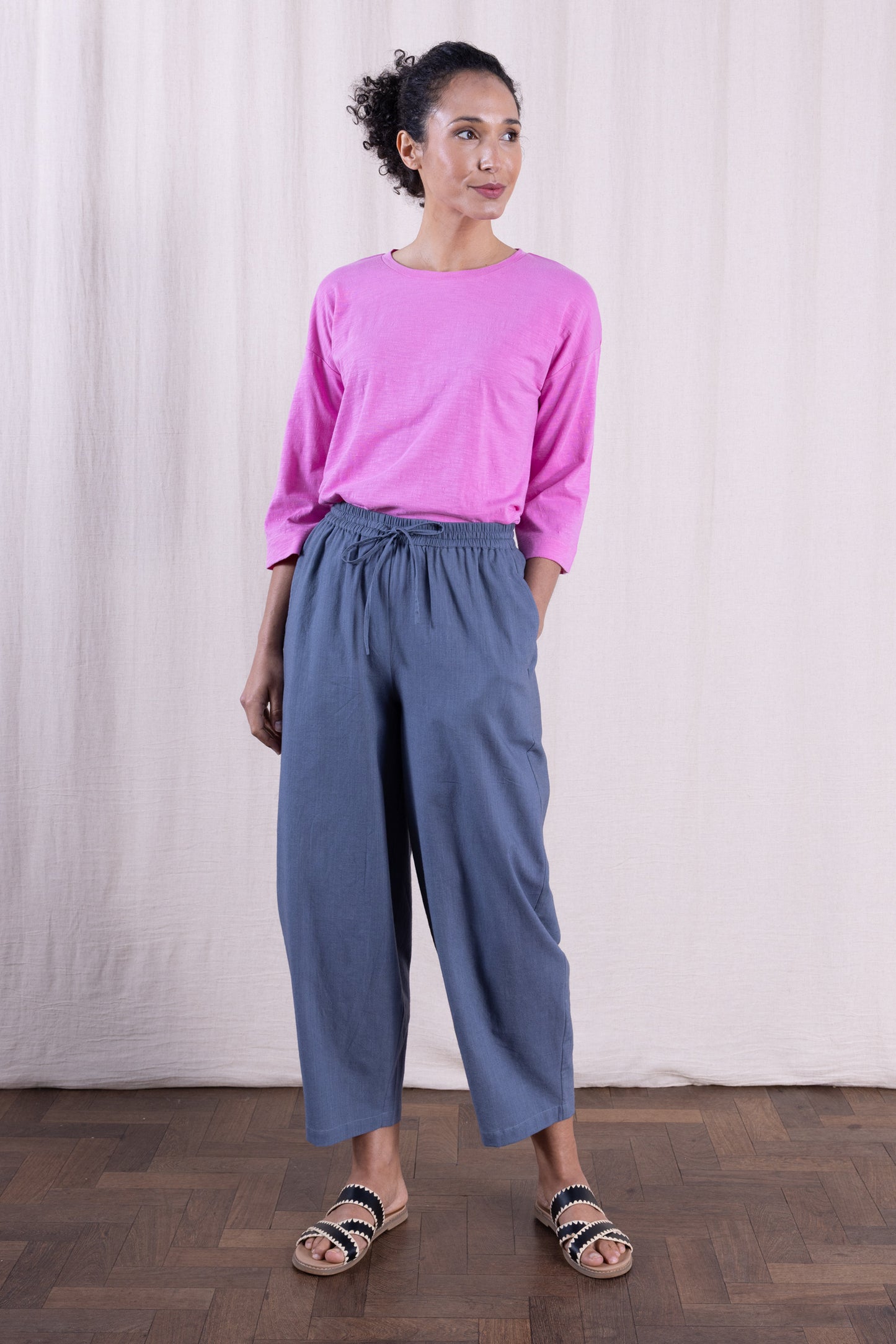 Pepper Cotton Elastic Waist Bubble Trouser | Nomads CS1114PPR