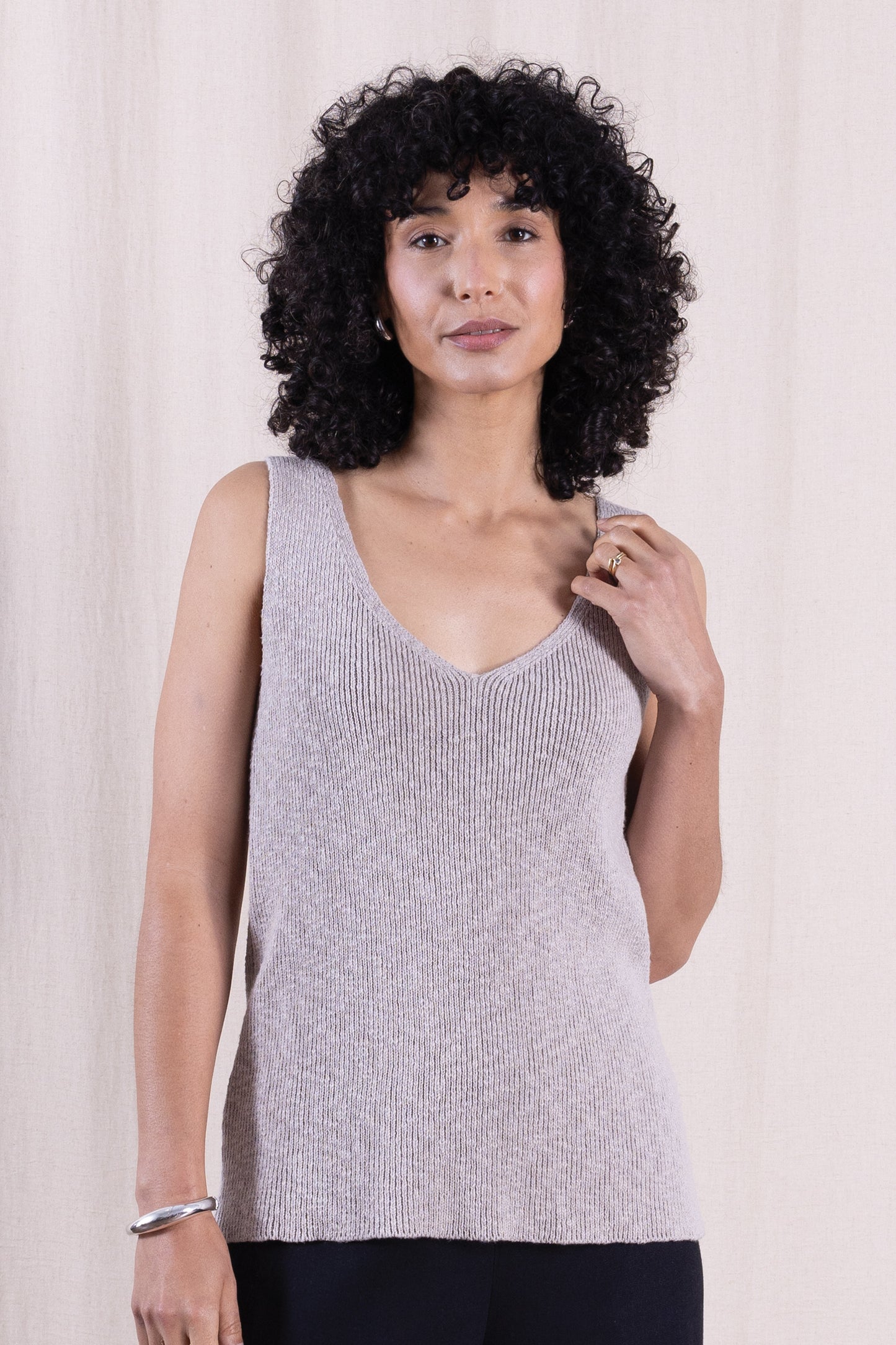 Cotton Knitted Vest Agate | Nomads KC7102AGT