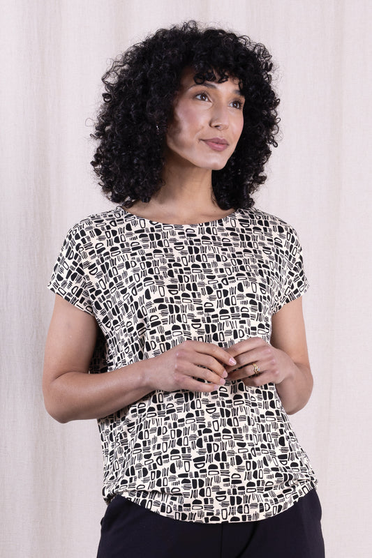 Modal Easy Print T.Shirt Butter | Nomads OT4164BTT