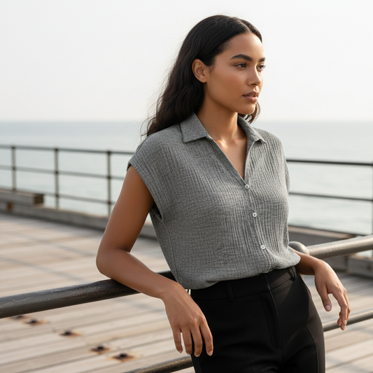 Salt n Pepper Natural Blender Waistcoat | Foil FO8474