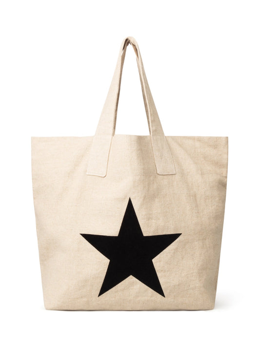 Natural Tote Bag with Black Star - Sammy from Chalk