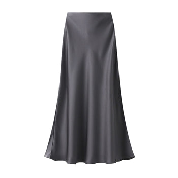 Satin Slip Skirt - Gunmetal | Last True Angel