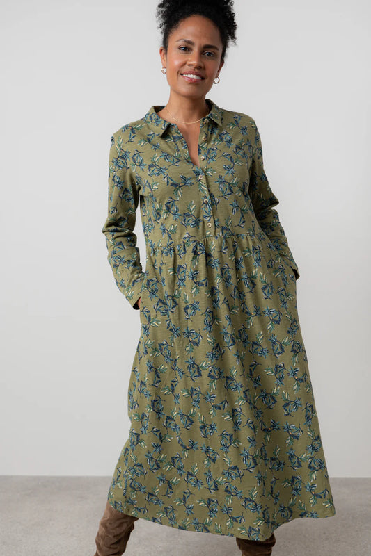 Green Foliage Print Seasons Dress | Lily & Me LM25570