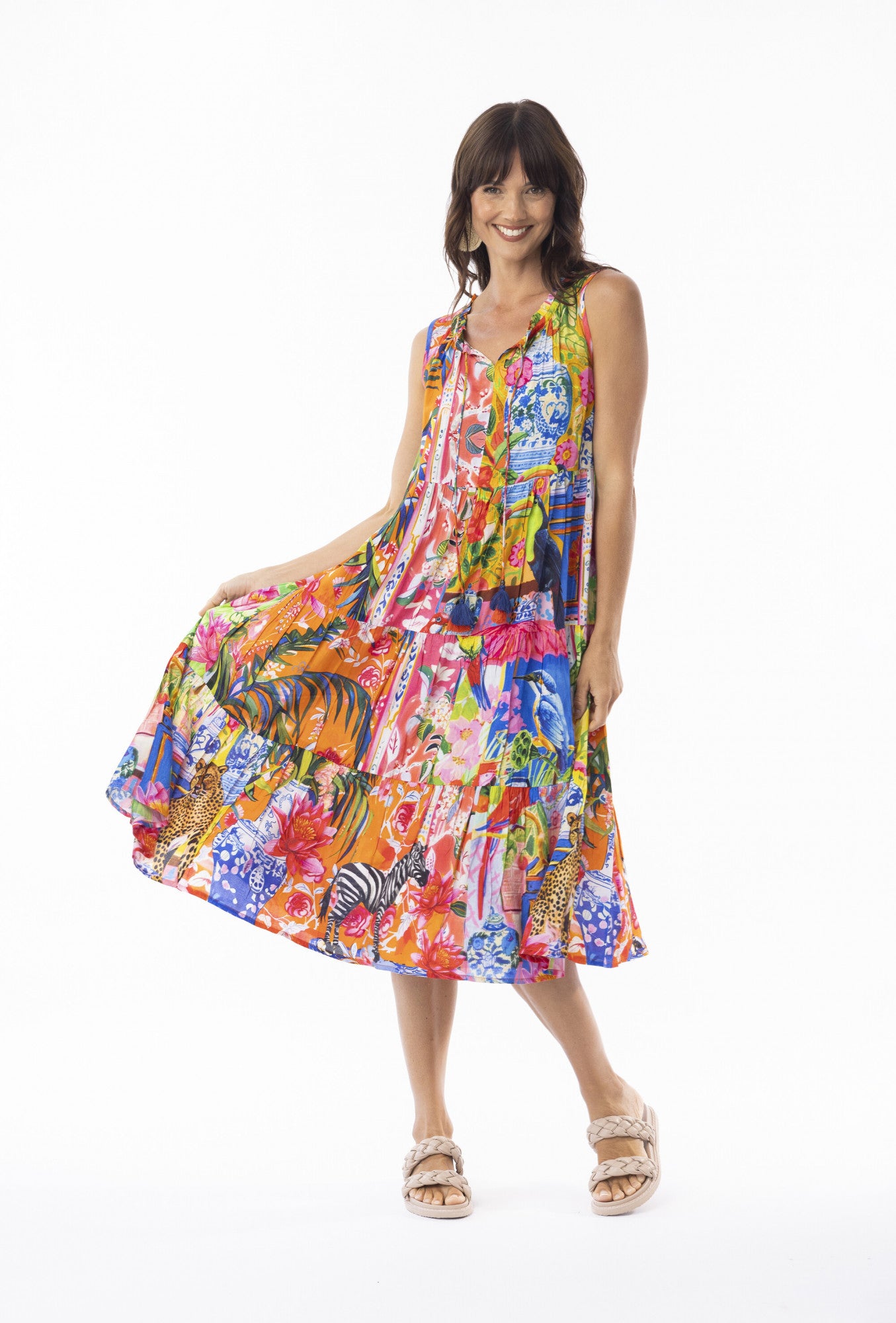 Stefania Sleeveles s Print Dress | Escape 30153