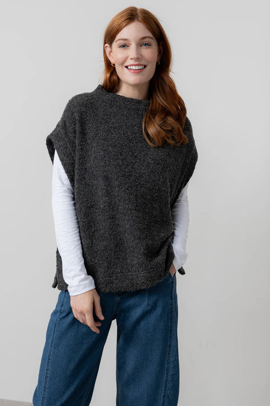 Charcoal Boucle Knit Tabitha Tank | Lily & Me LM25671