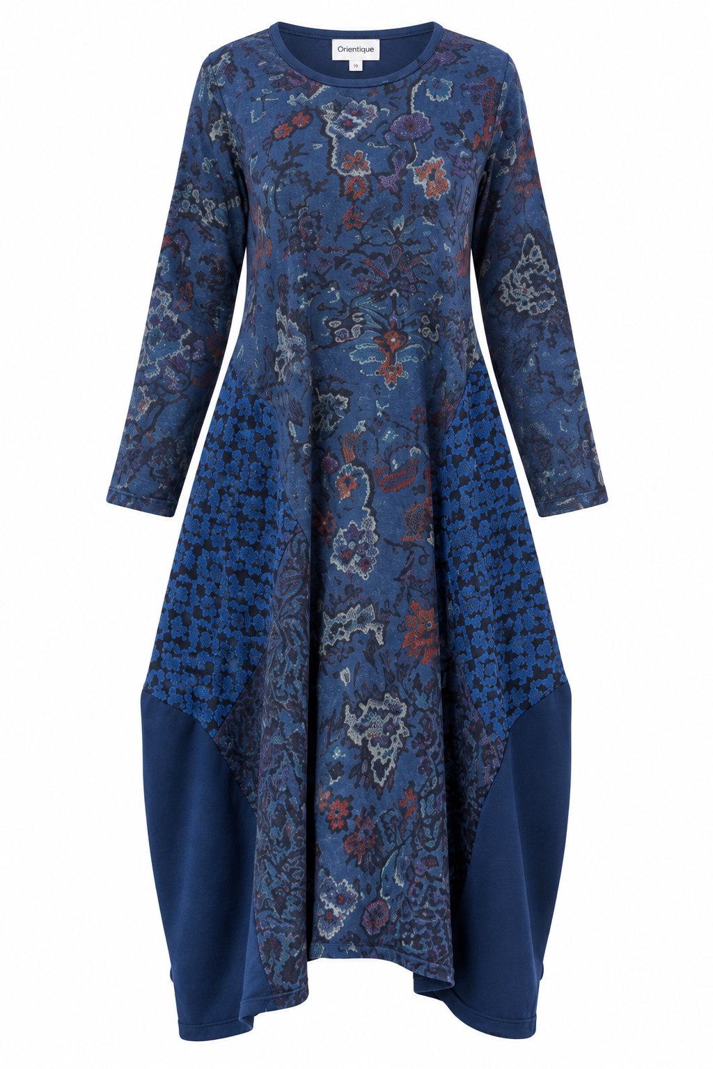 Tabriz Cotton Bubble Dress – Navy | Orientique