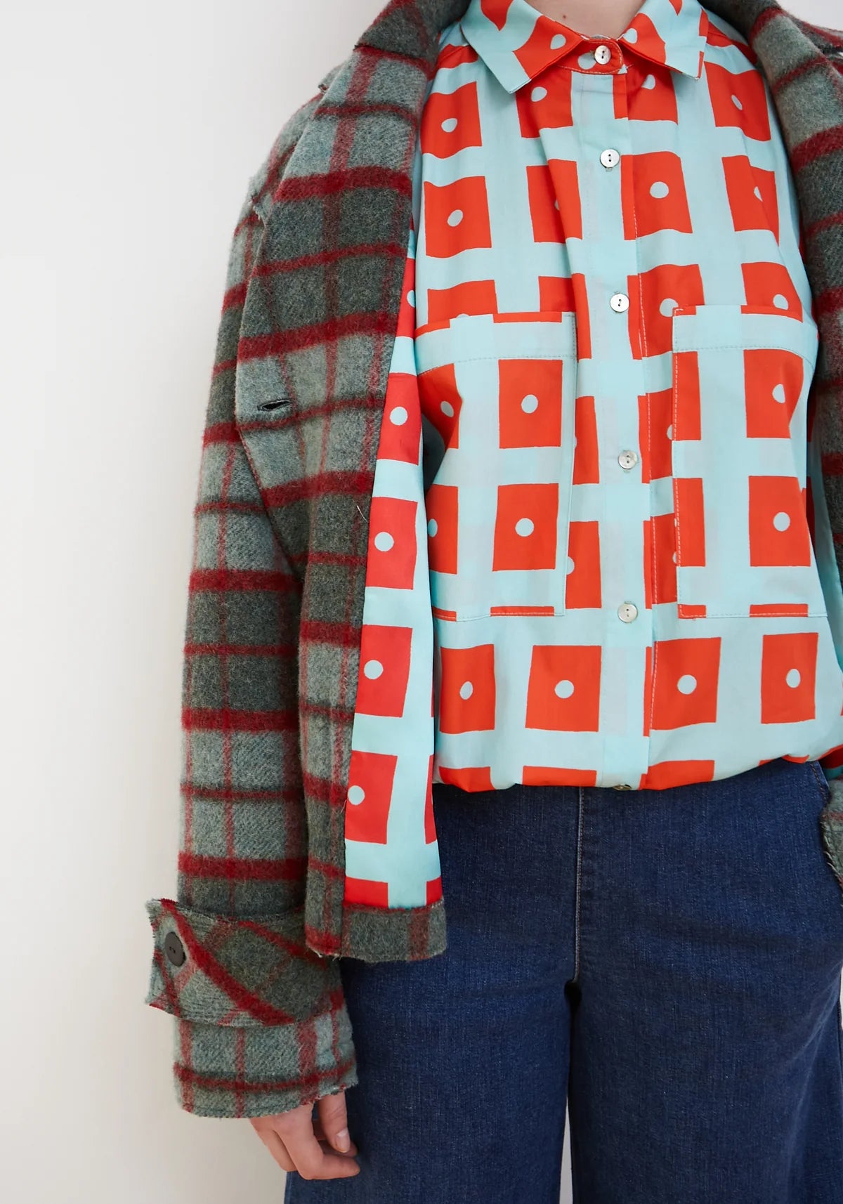 Dr.Bloom Chaqueta Tile Check Jacket | Green