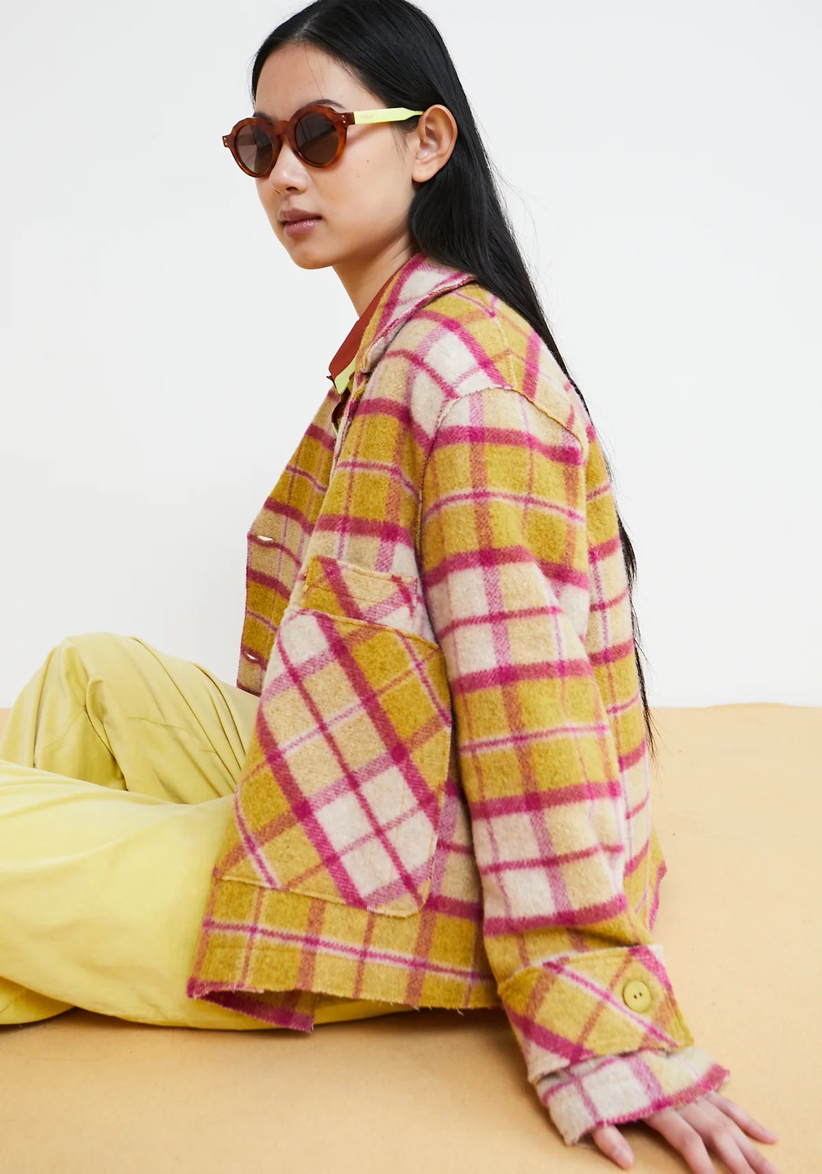 Dr.Bloom Chaqueta Tile Check Jacket | Yellow