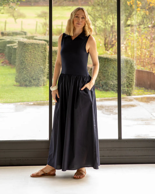 Tracey Dress | Navy | Chalk