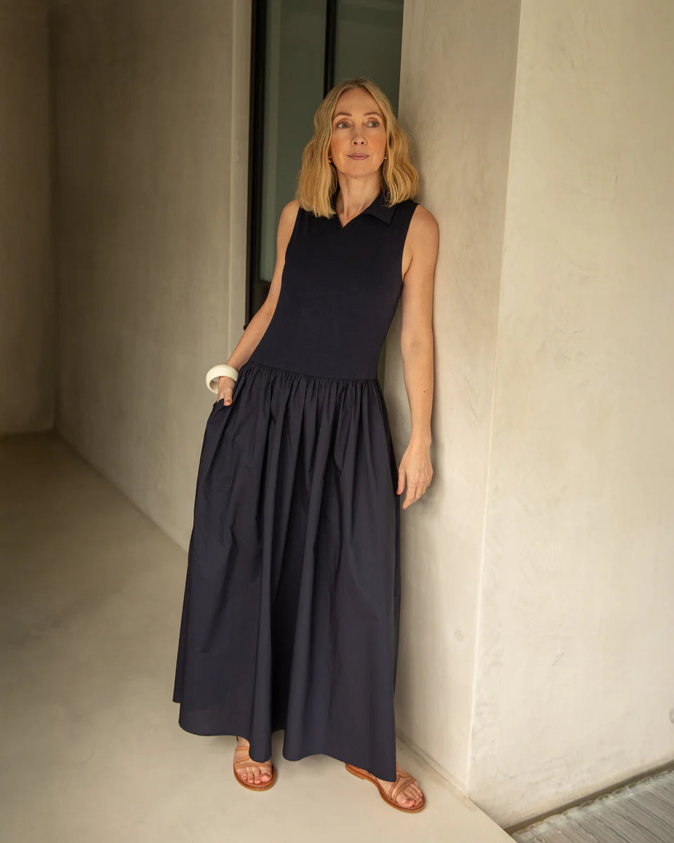 Tracey Dress | Navy | Chalk