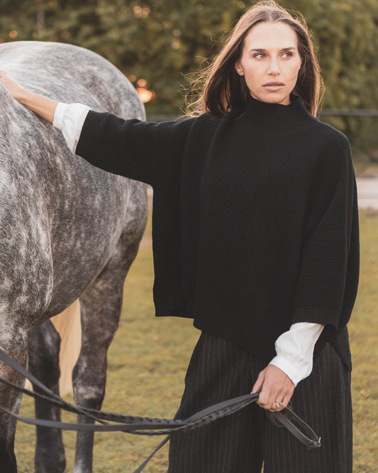 Vicki Jumper | Black | Chalk