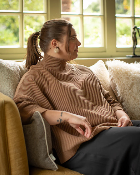 Vicki Jumper | Dark Tan | Chalk