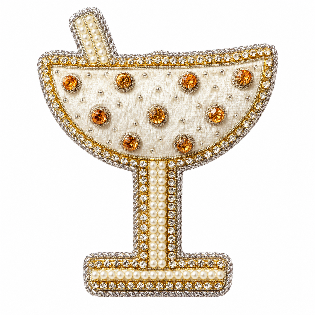 White & Gold Embellished Cocktail Glass Hanging Decoration – Tinker Tailor London