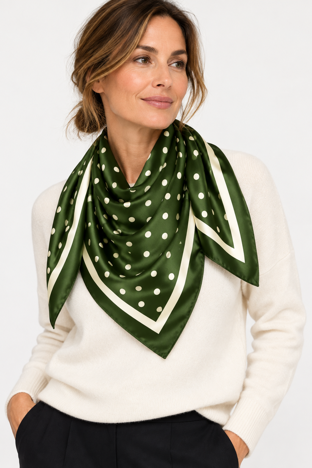Wren Scarf – Pine Green | Chalk