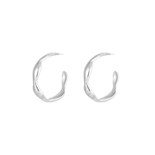 Molton Hoop Silver Earrings | Silver