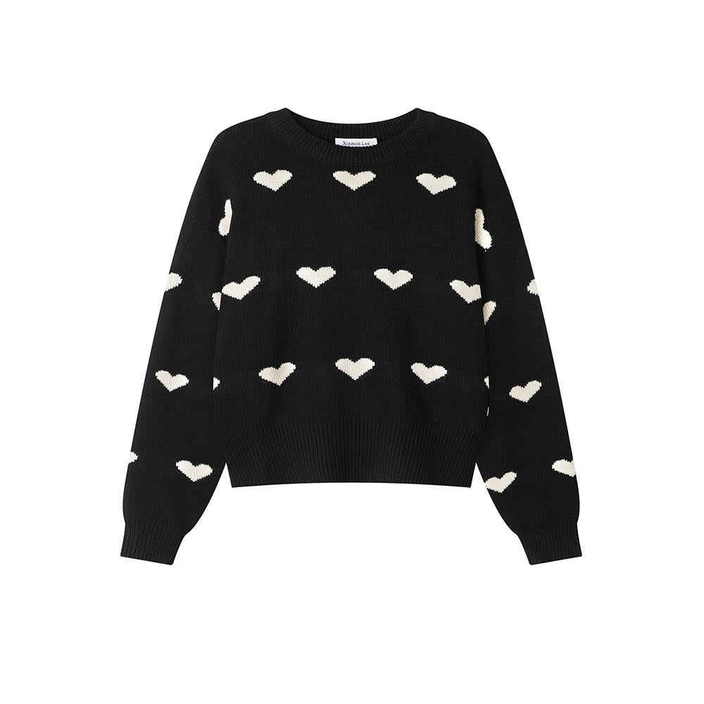Chunky Knit Black Heart Jumper | Last True Angel