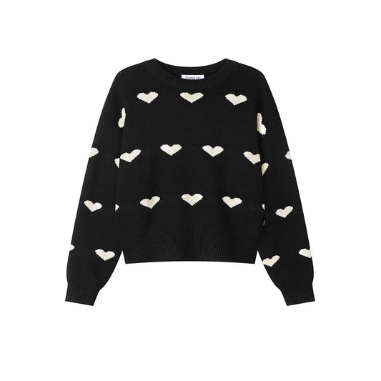 Chunky Knit Black Heart Jumper | Last True Angel
