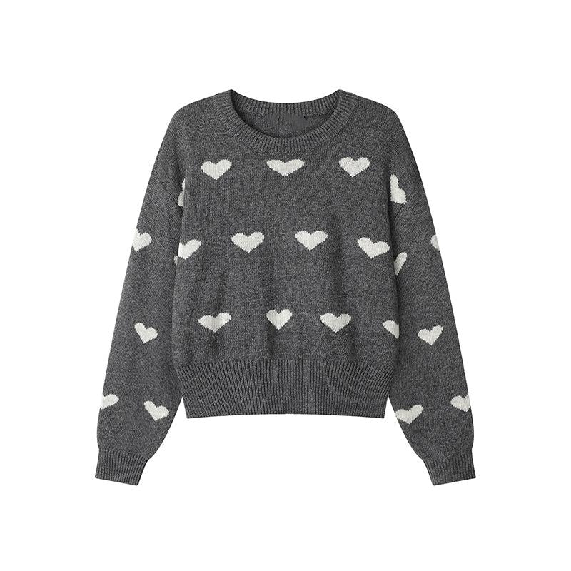 Chunky Knit Grey Heart Jumper | Last True Angel