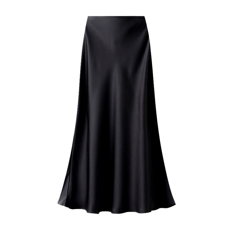 Satin Slip Skirt - Black | Last True Angel