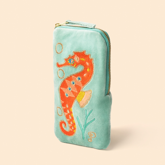 Sunglasses Case Sparkling Seahorse