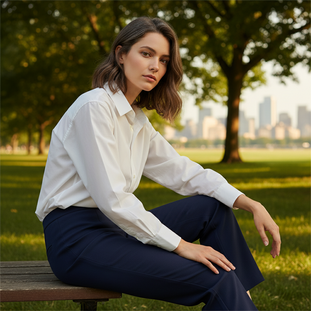 Navy Straight Leg Pull On Trousers - Pic of the Bunch | Foil FO5190